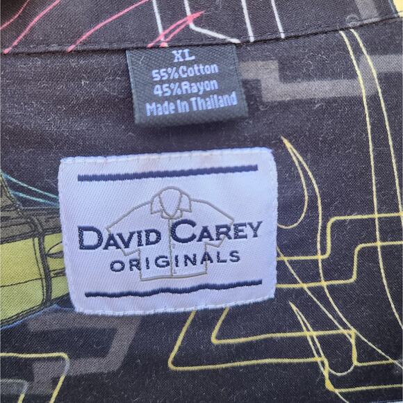 David Carey Originals Chevy Shirt Men XL Short Sleeve Allover Truck Print Button - Picture 4 of 7